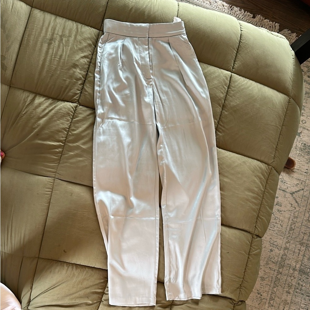 Abercrombie & Fitch Cream Satin Pants - Picture 4 of 6